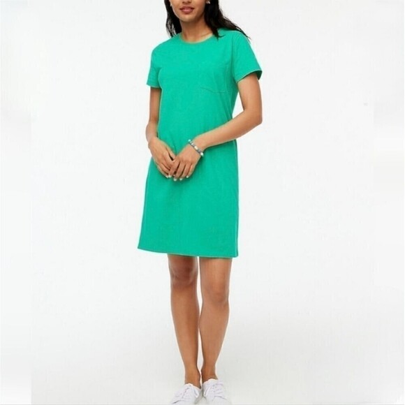J. Crew Women's Green Short Sleeve T-Shirt Dress Size Small - Picture 1 of 8
